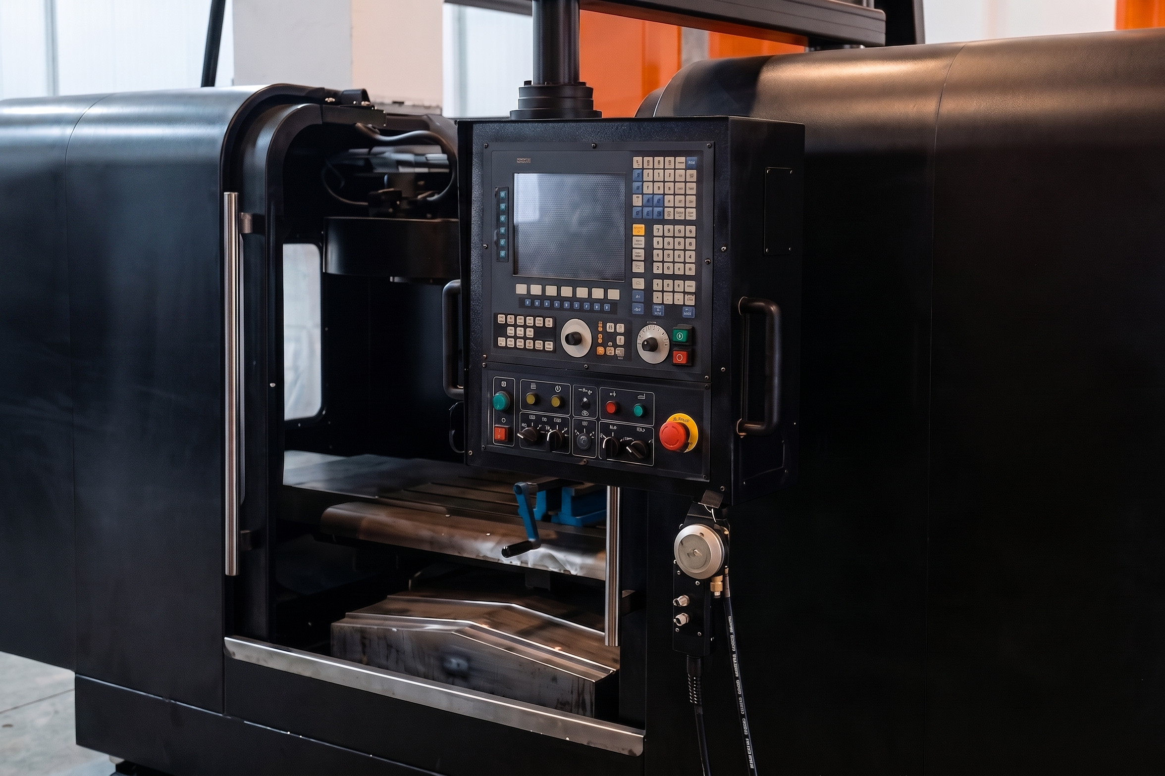 Painel de comando de centro de usinagem CNC para controle de repetibilidade e produção em lote